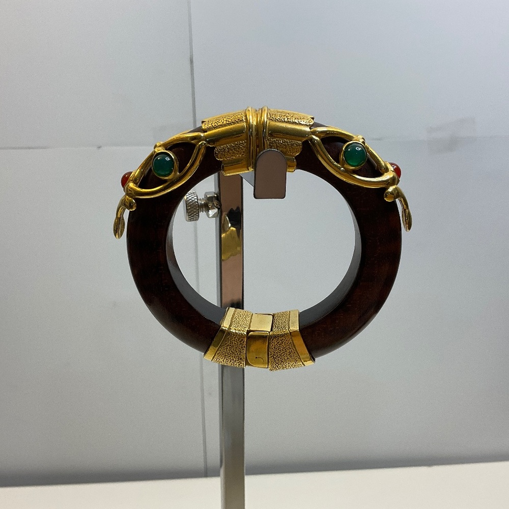 Luxurious wood bronze accent‎ baroque design bracelet